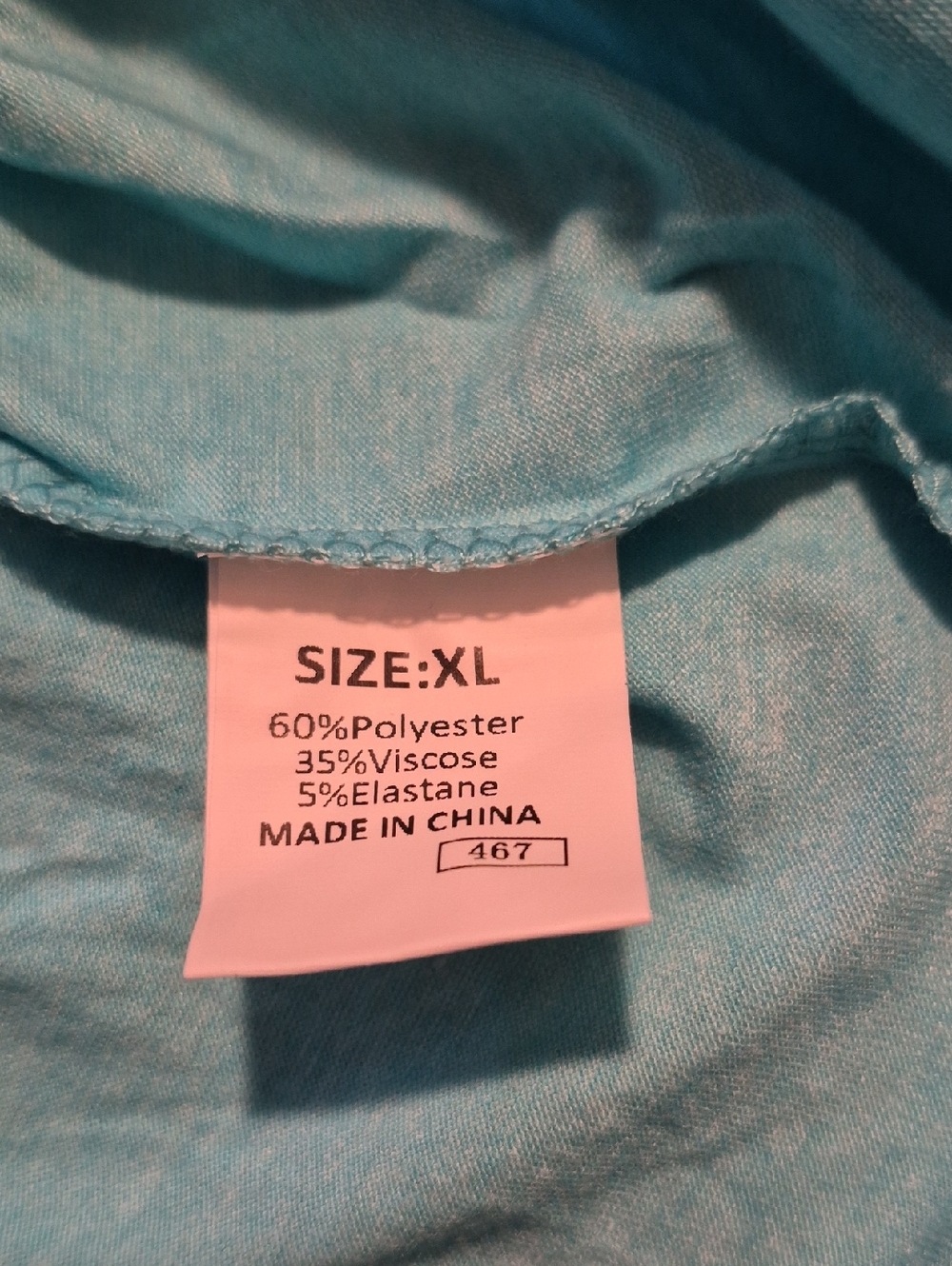 NEW Turquoise Top XL    3/4 Sleeve DOKOTOO - Picture 5 of 7